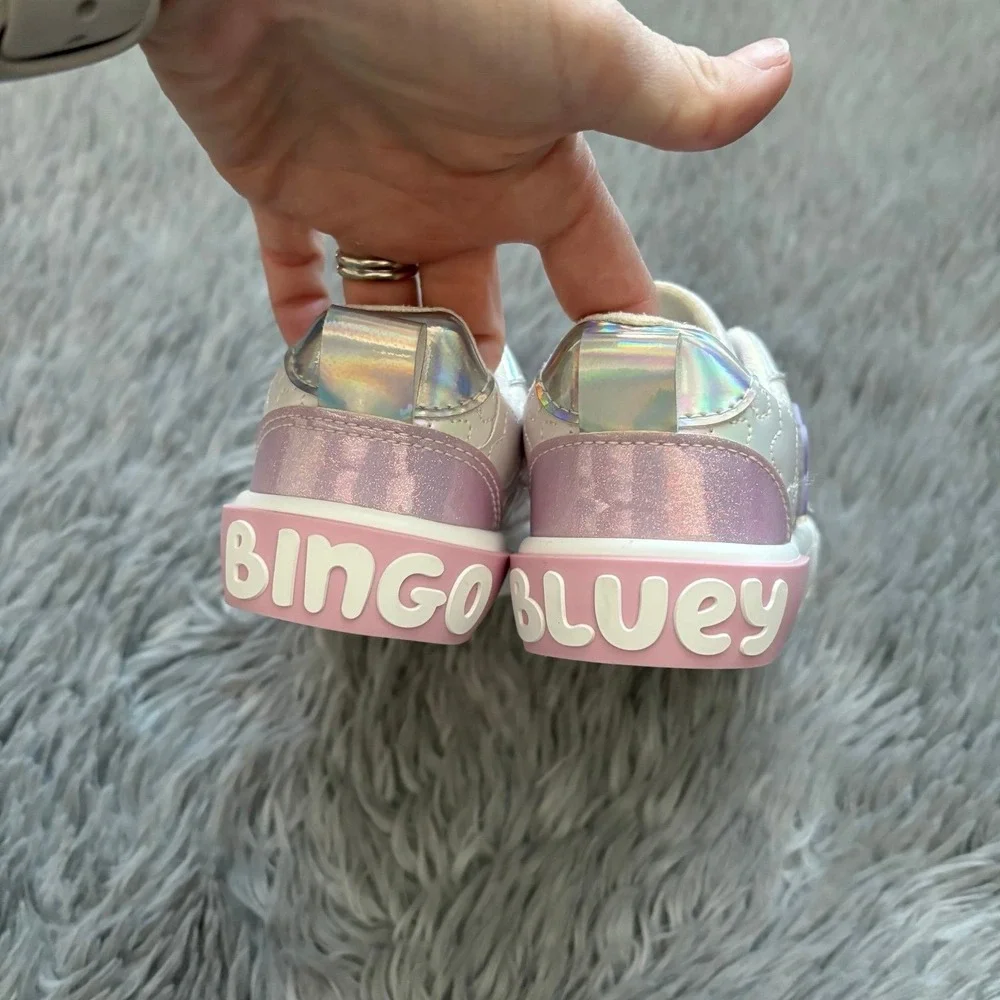 Bluey Shoes Purple Pink‎ White Shinny Toddler 7c Slip On